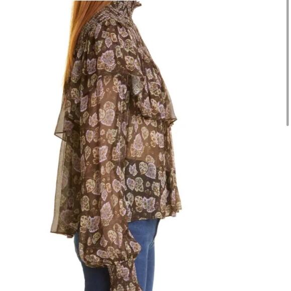 NWT New cinq a sept Drew Georgette Top Size S - Picture 2 of 10